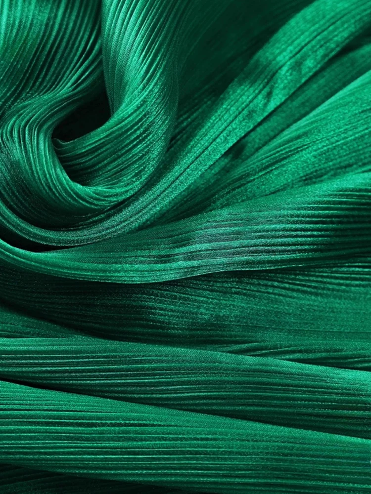 Solid Color Glossy Pleated Fabric Finished Product for Wedding Decoration Background Design Fabrics Diy Sewing Cloth Per Meter view 5