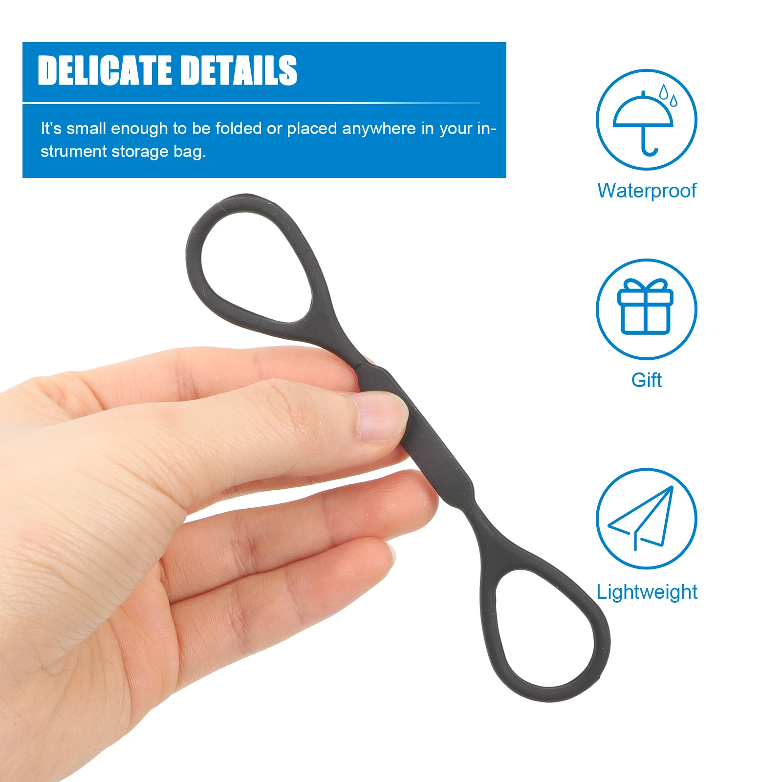 

Small Trumpet Drag Cord Musical Instrument Silicone Elastic Tube Accessory Foldable Black Trumpet Accessories Drag Cord