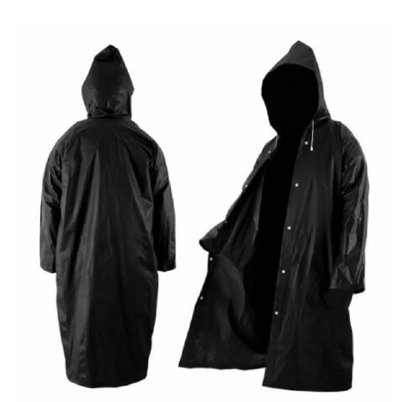 High Quality 1PC 145*68CM EVA Unisex Raincoat Thickened Waterproof Rain Coat Women Men Black Camping Waterproof Rainwear Suit