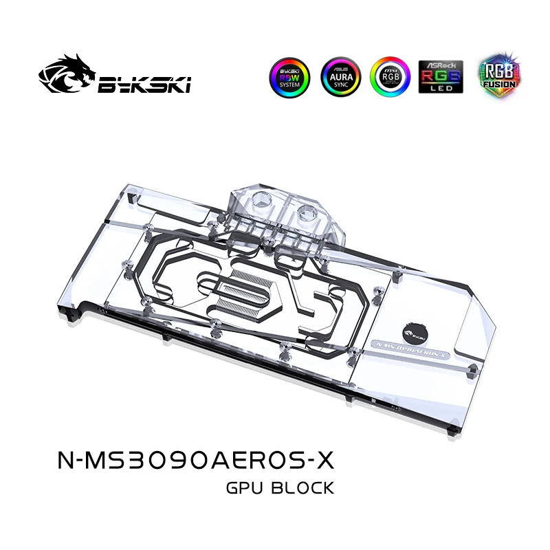 Bykski N-MS3090AEROS-X GPU cooler VGA water Block for Geforce MSI RTX 3090 Areo 24G Graphics card Liquid Cooler Copper 12V/5V