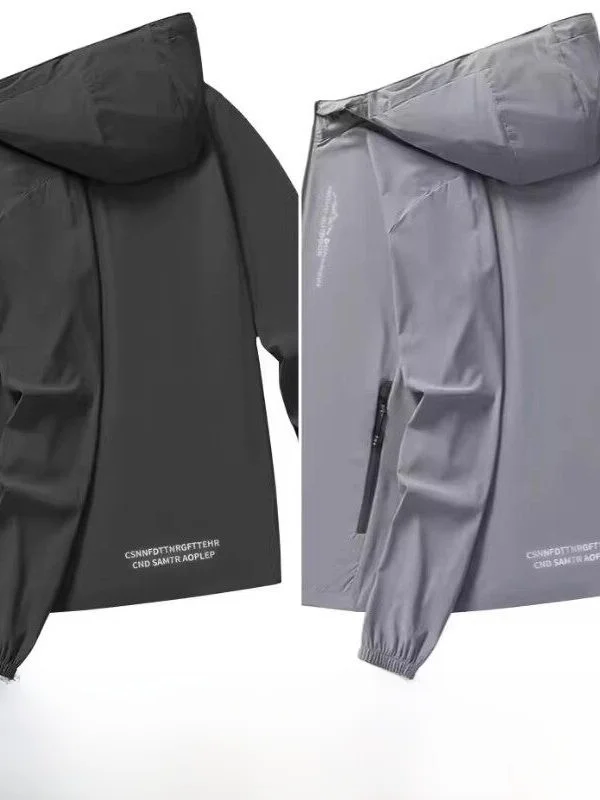 2026 New Ice Silk Outdoor Running Sun Protection Clothing Men's UV Protection Thin Loose Casual Outerwear Breathable Lightweight