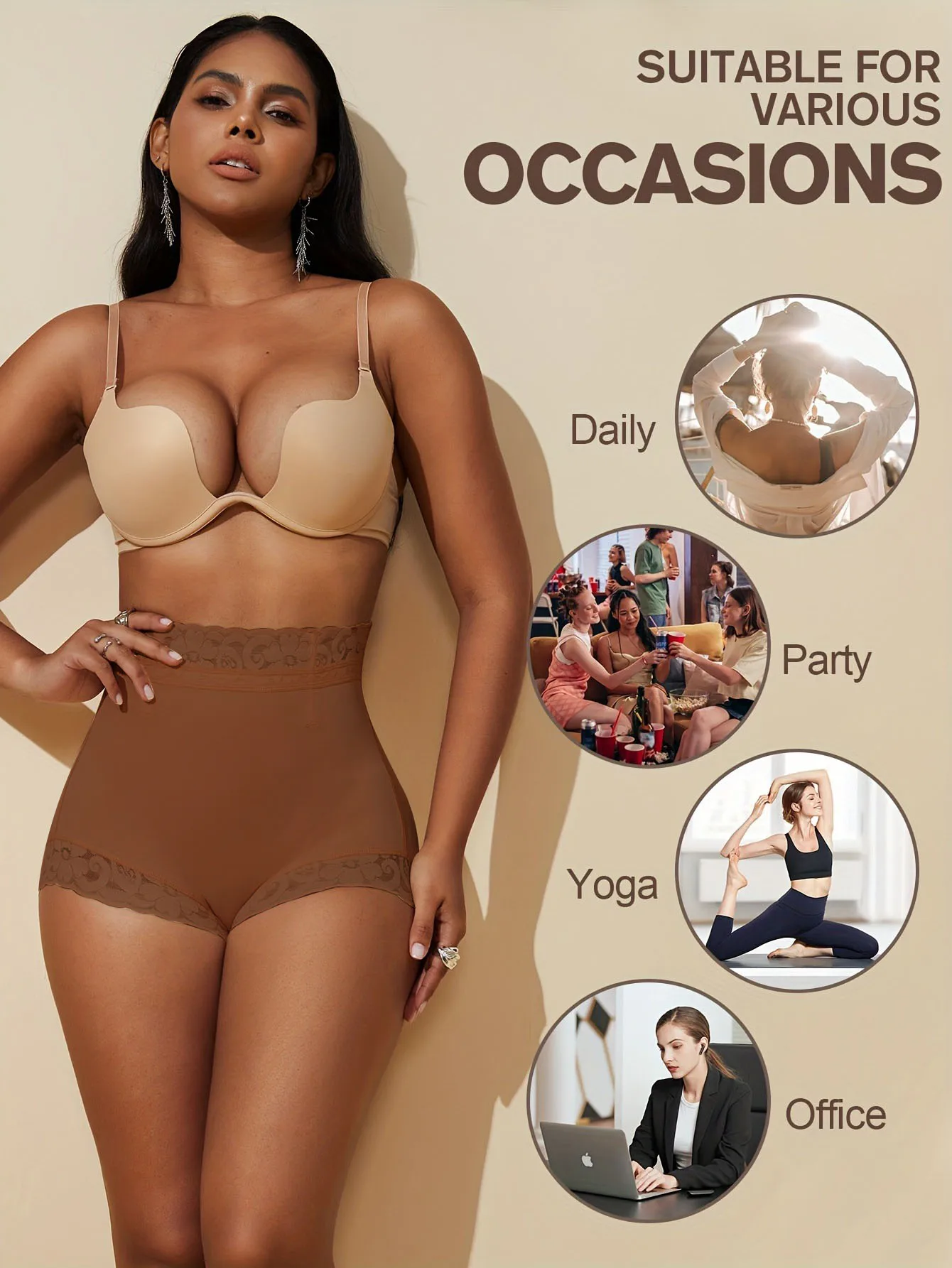 Faja FeelinGirl سراويل داخلية منحوتة من الدانتيل ، مريحة وجيدة التهوية ، سراويل داخلية لرفع المؤخرة ، ملابس داخلية نسائية ، سراويل داخلية #6