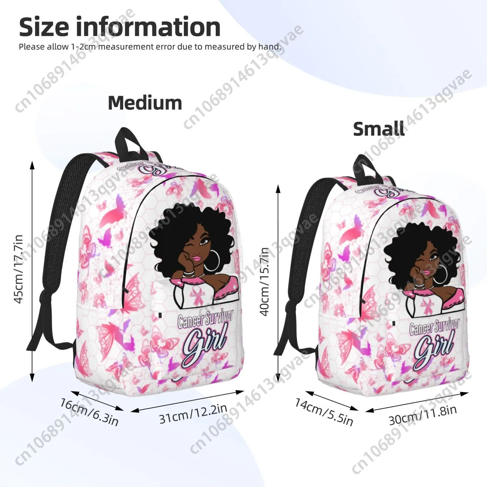 Cancer Survivor Breast Cancer Custom Canvas Lightweight Backpack Fashion Durable Student Men Women Business Daypack