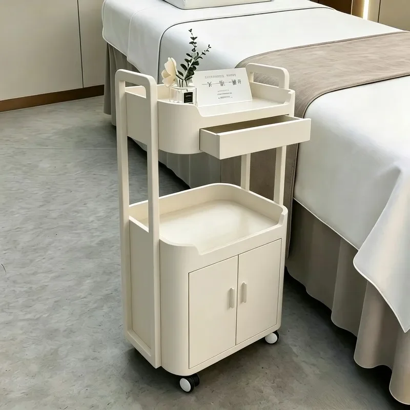 High-end beauty cart, special trolley for beauty salons, multi-functional trolley with drawers, manicure embroidery