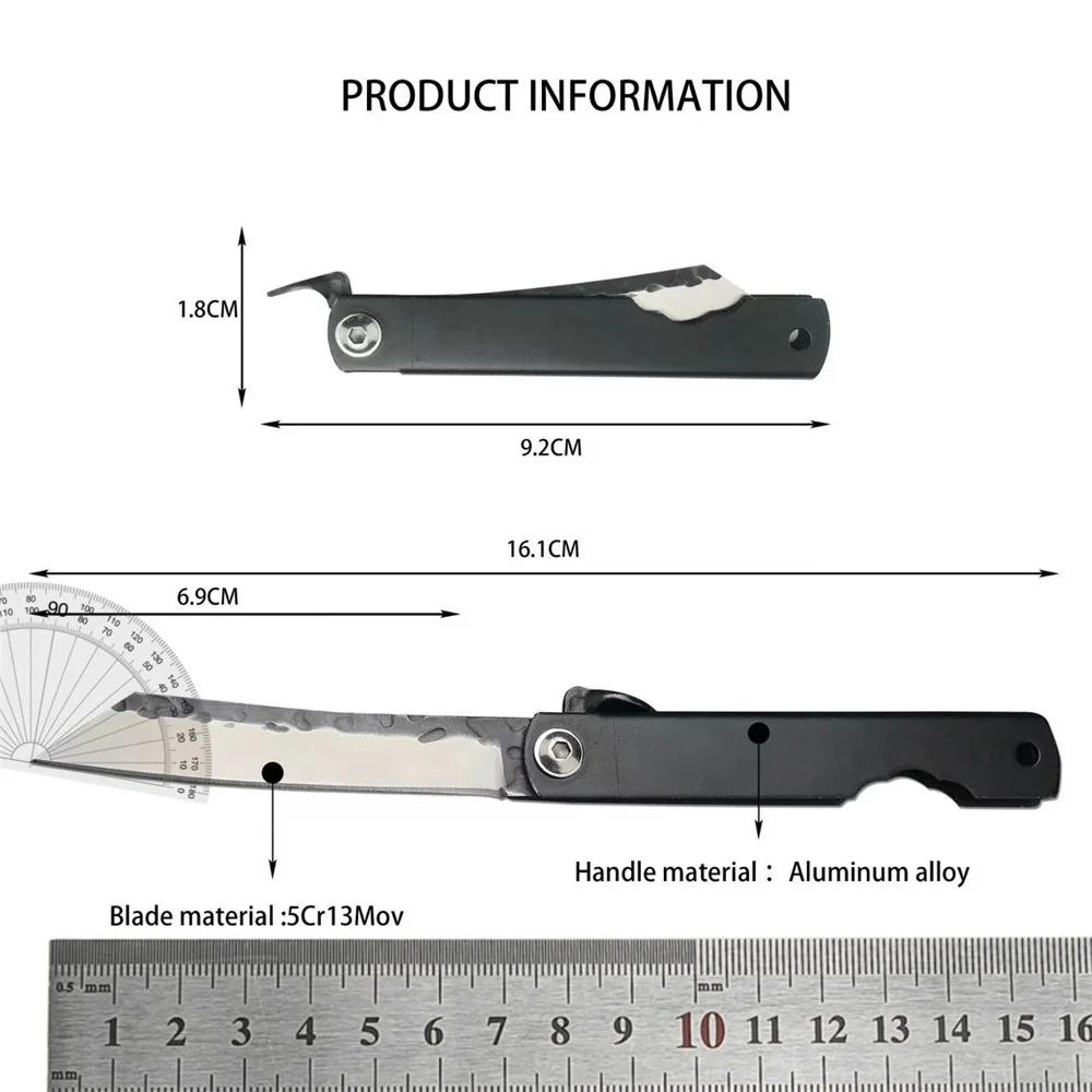 High Hardness Folding Knife 5Cr13Mov Forge Blade Aluminum Alloy Handle Outdoor EDC Pocket Knife Survival Camping Hiking Tool