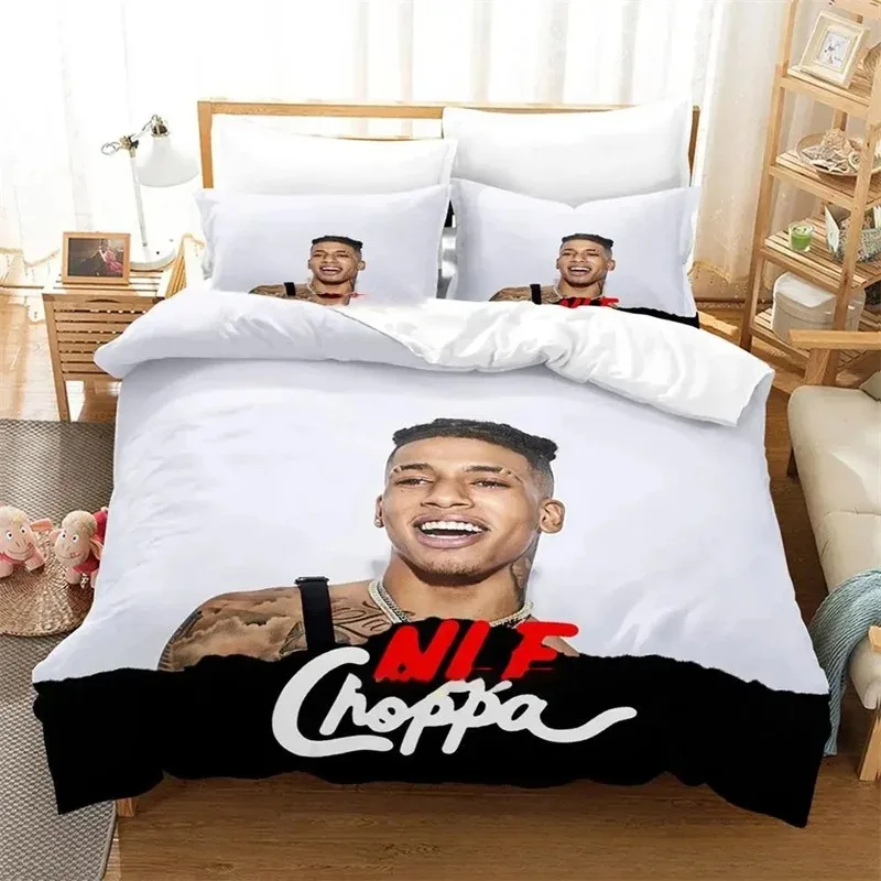 3D NLE Choppa Rapper Bedding Set,Duvet Cover Comforter Bed Set Quilt Cover Pillowcase,King Queen Twin Size Boys Girls Adults