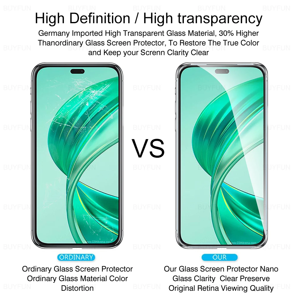 Vidrio templado para Honor X8b, Protector de pantalla, películas de seguridad, X8b, X7b, HonorX8b, xonor, X, 8B, X7B, 2023, 2 unidades