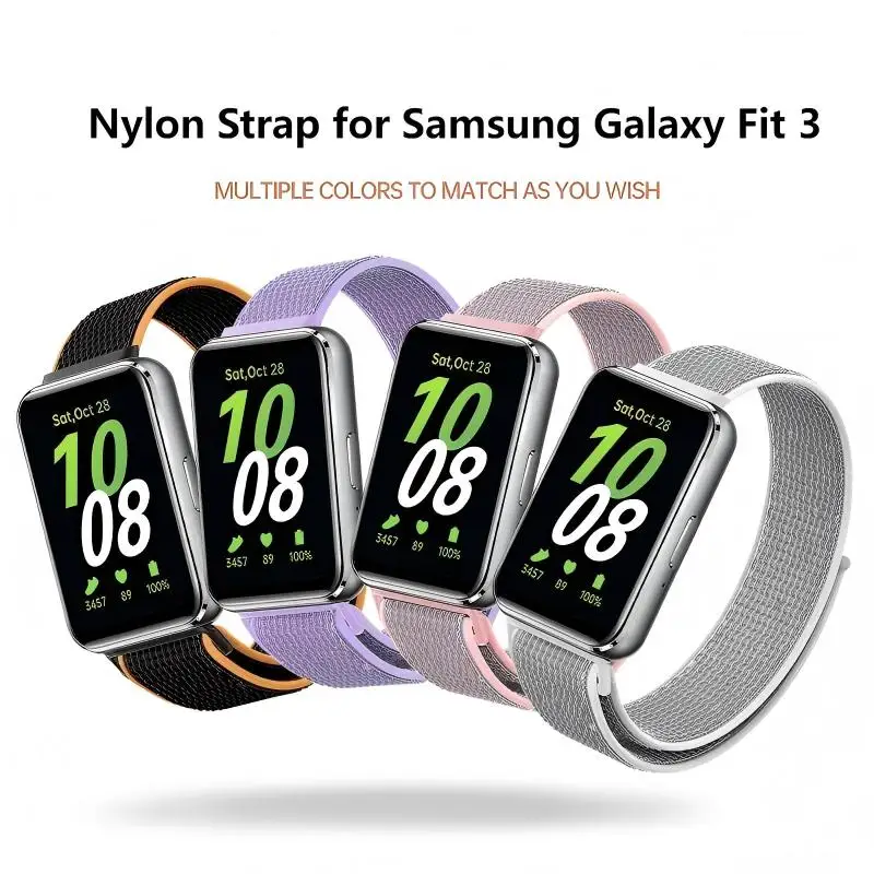 Correa de nailon para reloj inteligente Samsung Galaxy Fit 3, pulsera deportiva de repuesto, accesorios para Galaxy Fit3