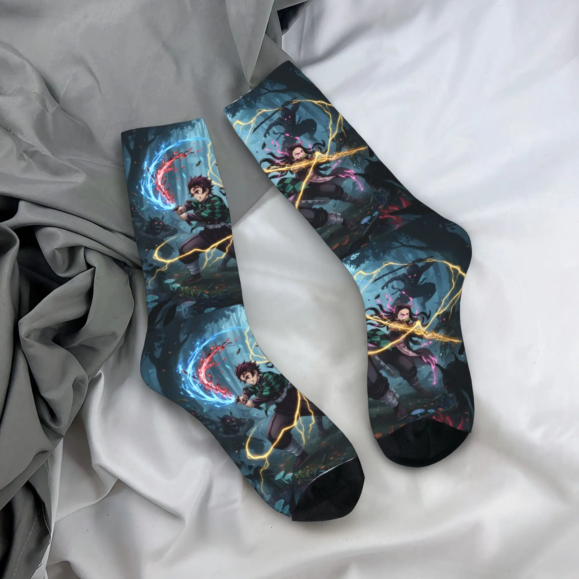 

Мужские носки Custom D-Demons Slayers, унисекс, забавные, с 3D-принтом, уникальные, в стиле аниме, мультфильмов и комиксов