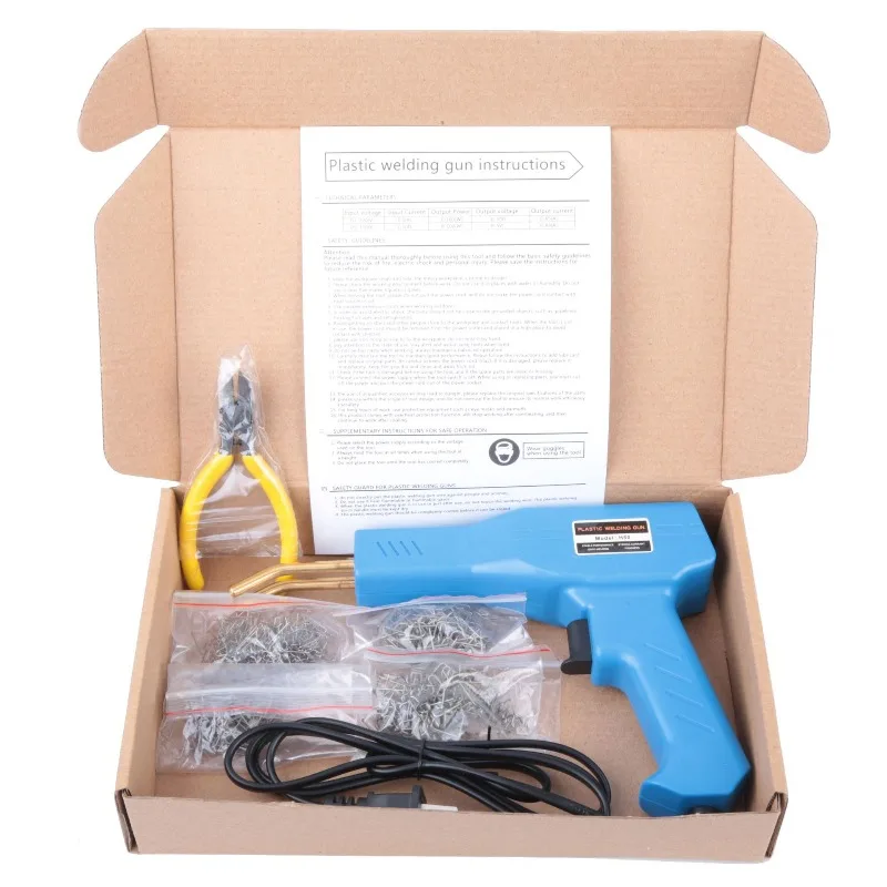 1pcs EU/US Plastic Welder Gun - Hot Stapler for Car Bumper Crack Repair, Plastic Welding Kit with Staples