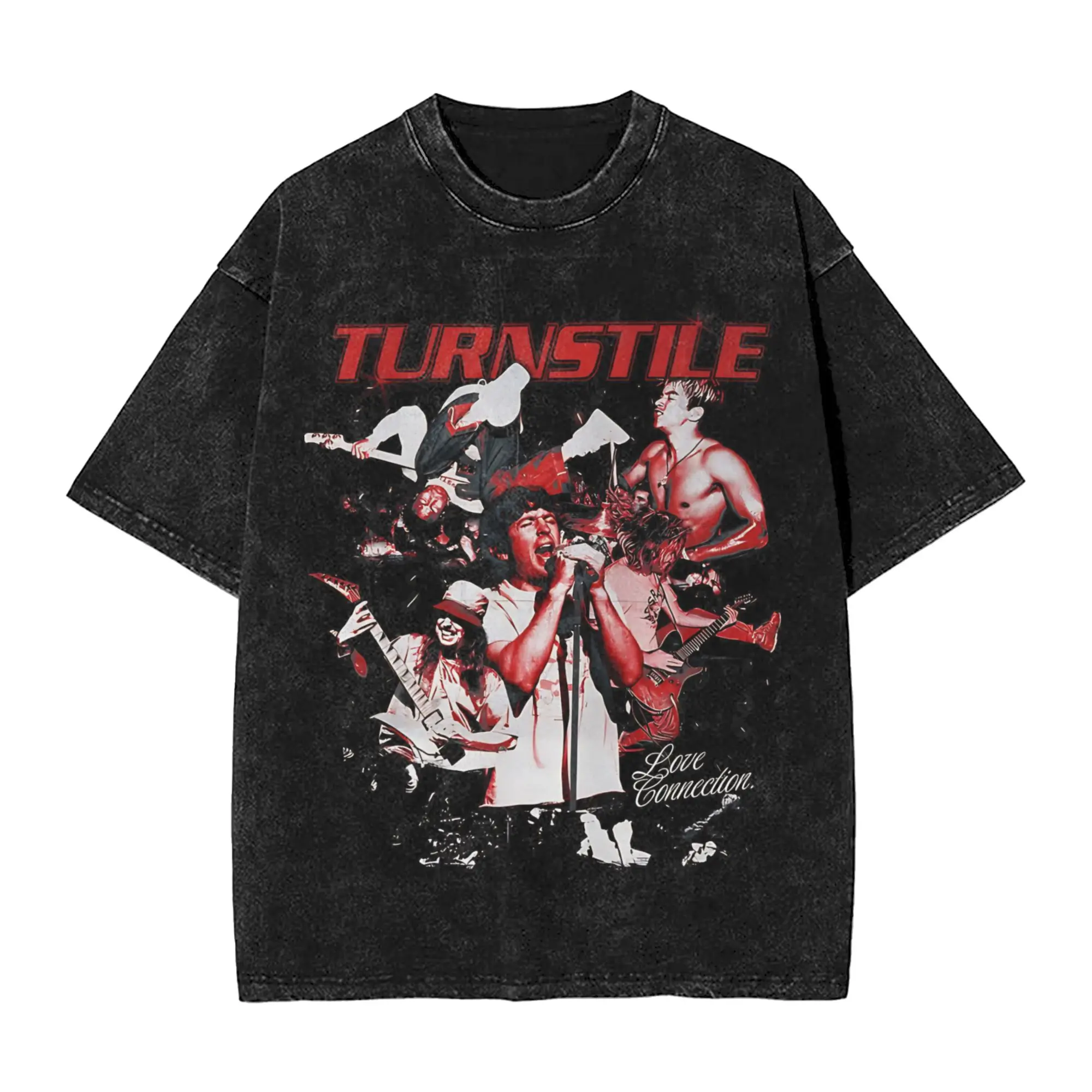 

Vintage Stage Turnstile Rock Band T-Shirts Men Funny Pure Cotton Tee Shirt O Neck Short Sleeve T Shirt Printed Clothing
