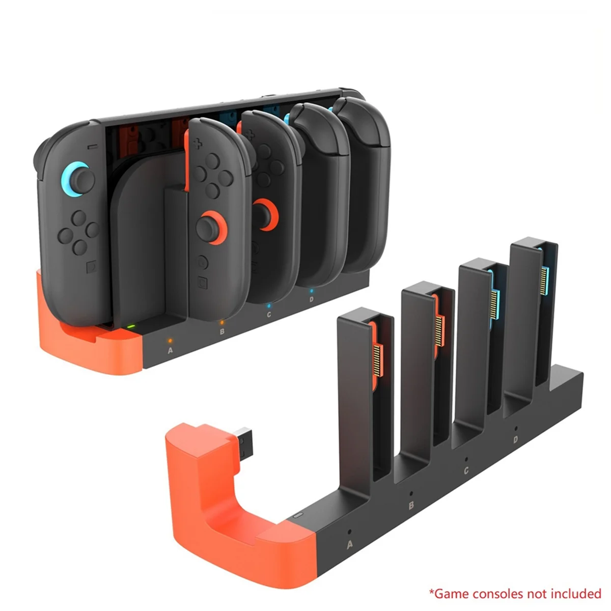 

A17I Charger Dock for Switch 2 Gamepad 4-Slot Magnetic Fast Charging Station with LED Status
