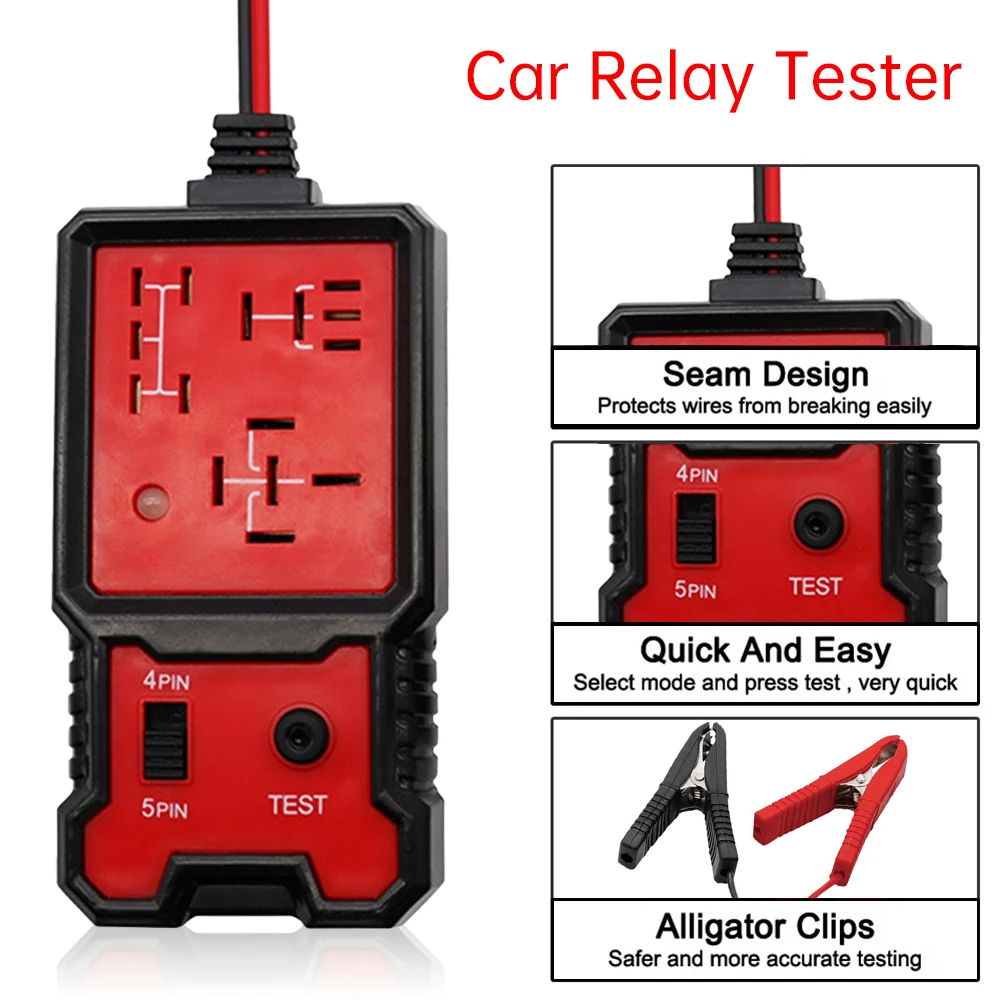 Car Relay Tester Voltage Tester Automotive Electronic Relay Tester LED Indicator Light 12V Car Battery Checker Universal