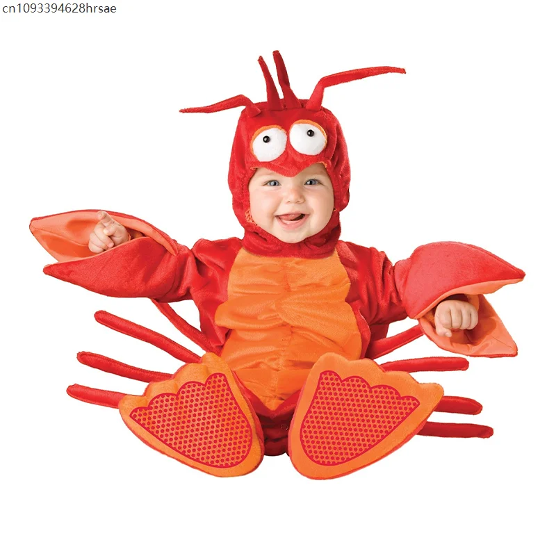 

Best Sea Creature Halloween Dress Up Infant Girl Crayfish Cosplay Cute Baby Boy Red Lobster Infant Costume
