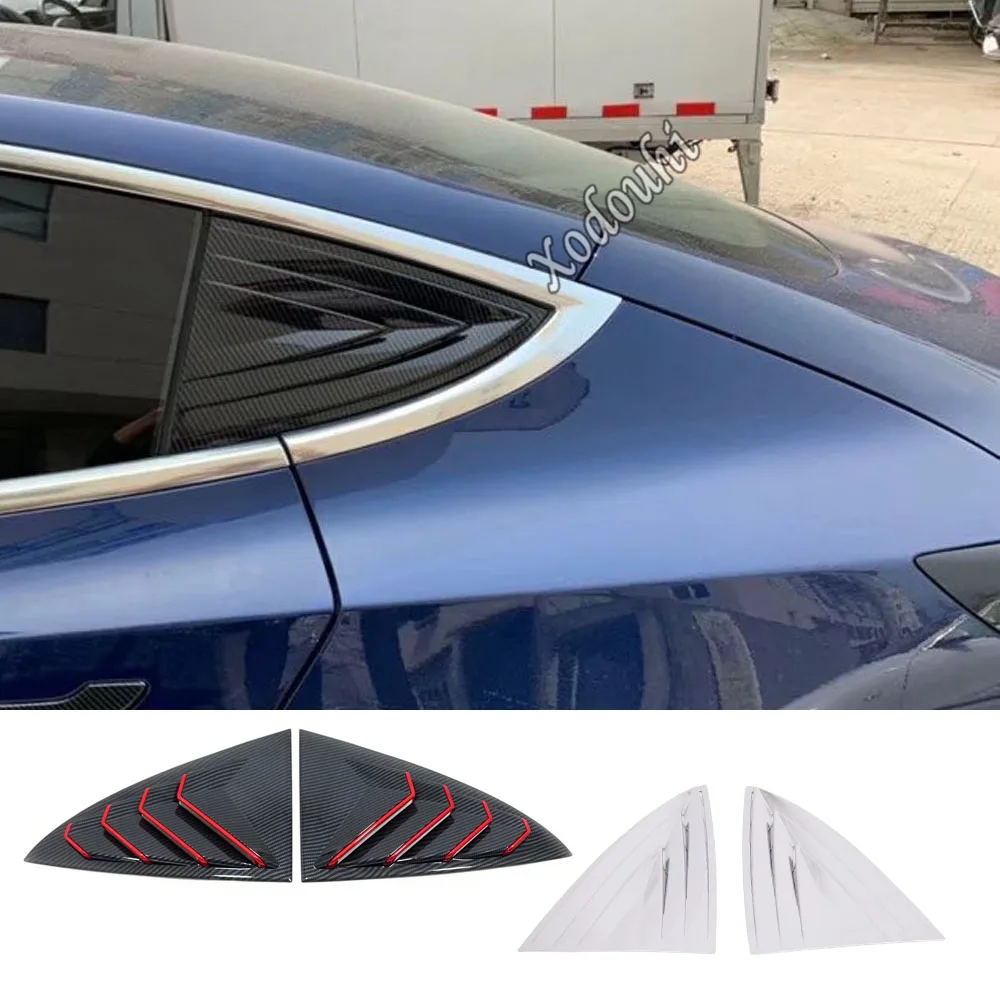 

Stick Cover Rear Spoiler Side Triangle Wing Window Bezel Trim Frame For Tesla Model 3 Model3 2017 2018 2019 2020 2021 2022 2023