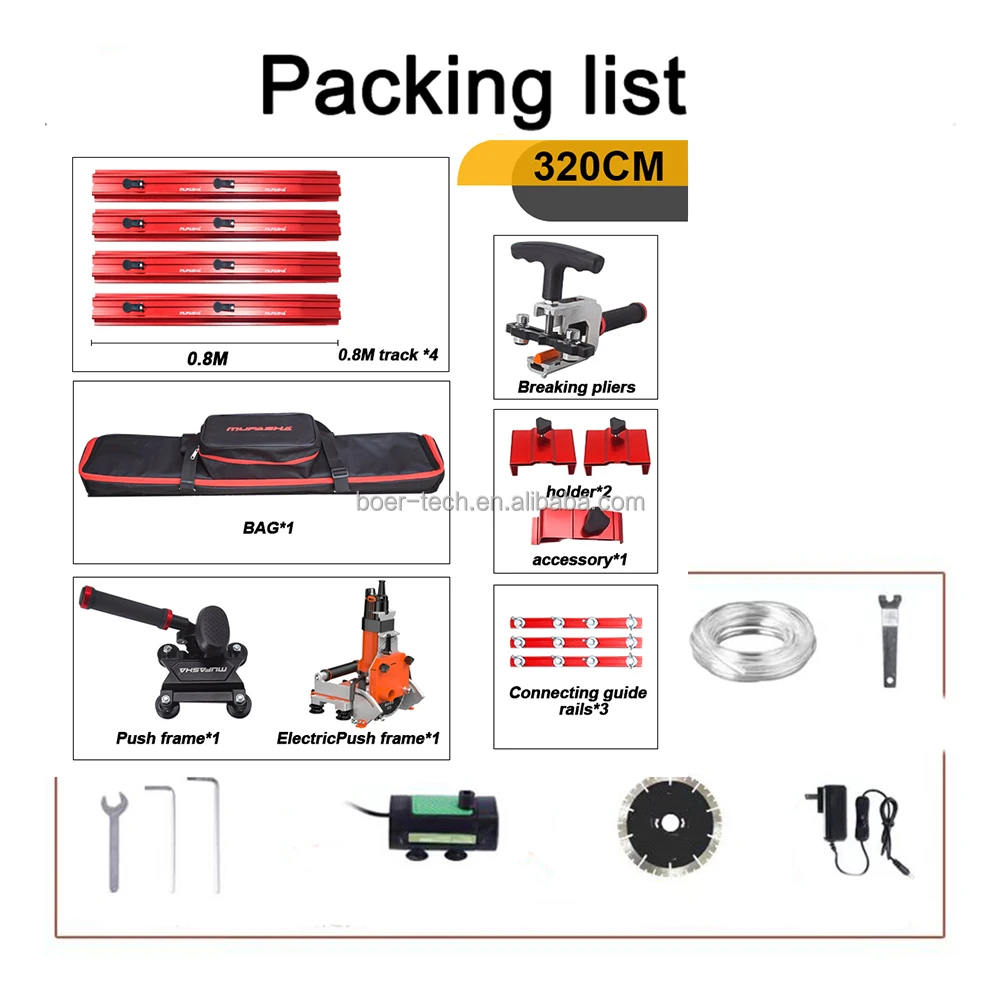 Electric Tile Cutter 90° and 45° Large Slab Track Cutting Machine, 3200mm Manual and Automatic Porcelain Cutting Machine