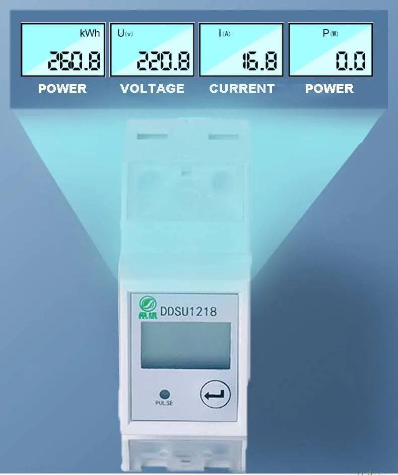 2P Single Phase Smart Energy Meter Din Rail Remote Control Prepaid Electricity Meter Energy Meter