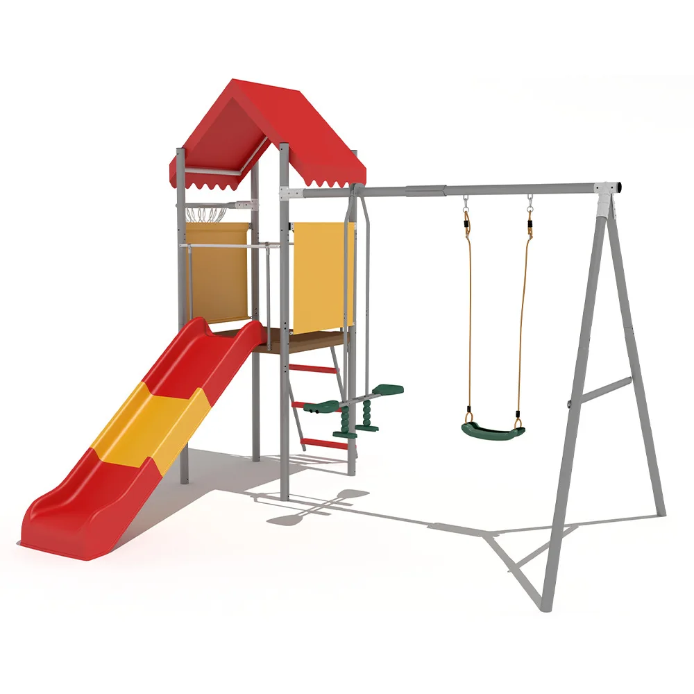 Outdoor plastic slide Large kindergarten fabric slide swing combination community equipment children outdoor playground