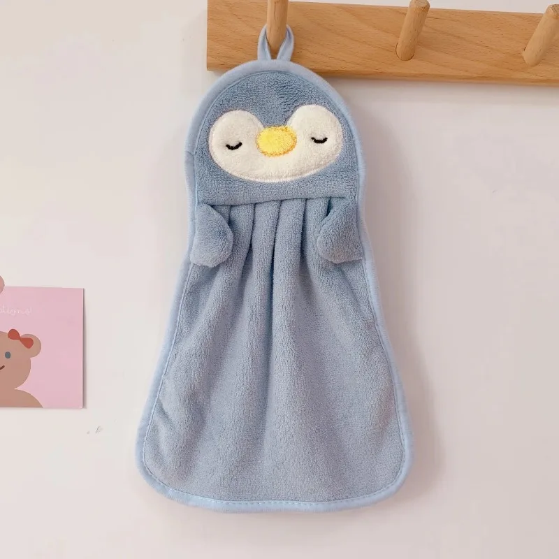 Baby Hand Towel Can Hang Absorbent Towel Cute Penguin Duck Skin-friendly and Soft for Children Towels Bathrobe Home Textile