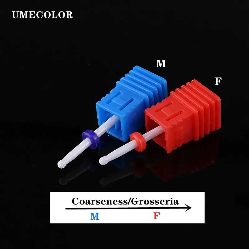 UMECOLOR Ceramic Nail Drill Bit Milling Cutters Rotate Burr Cuticle Remove Files For Electric Manicure Machine Accessories Tools