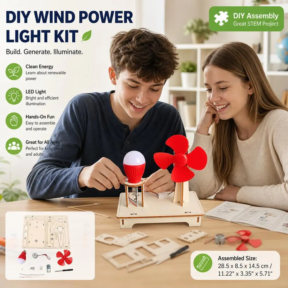 DIY Science Toys Kid Scientific Experiment Kit Hands-On STEM Learning Physics Energy Science Buildable Creative Discovery Light