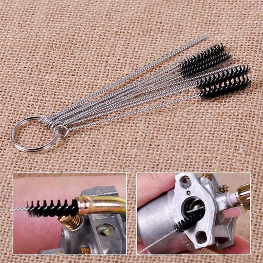 Carbon Scavenging Clogging Metal Motorcycle Tubing Carburetor Cleaning Tool Oil pipe dredging Needle Brush Janitorial Supplies