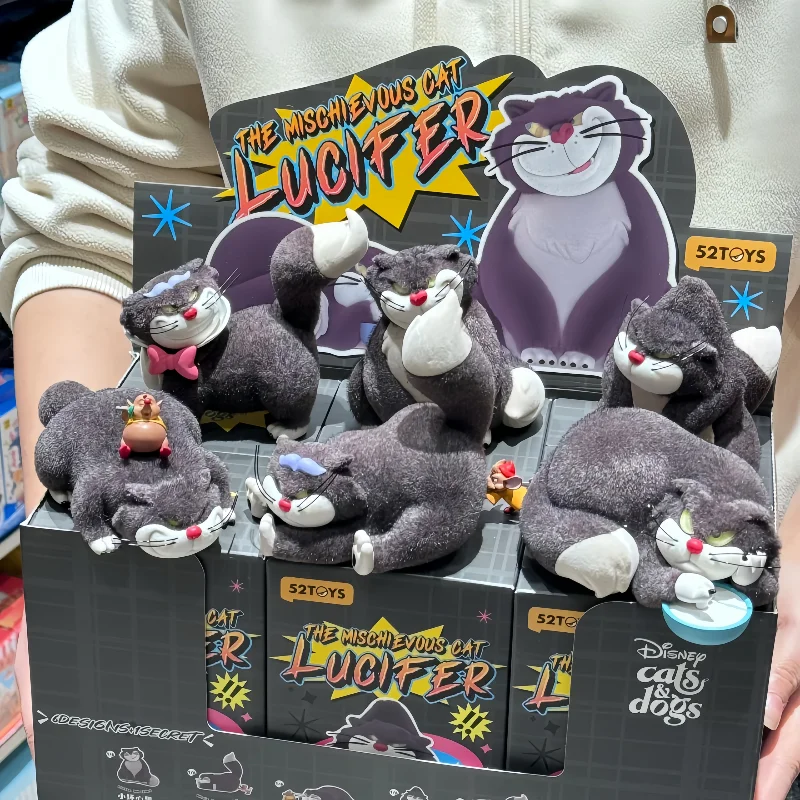 

New 52toys Disney Bad Cat Lucifer Series Trendy Play Plush Handmade Blind Box Doll Desktop Car Ornament Toy Birthday Gift