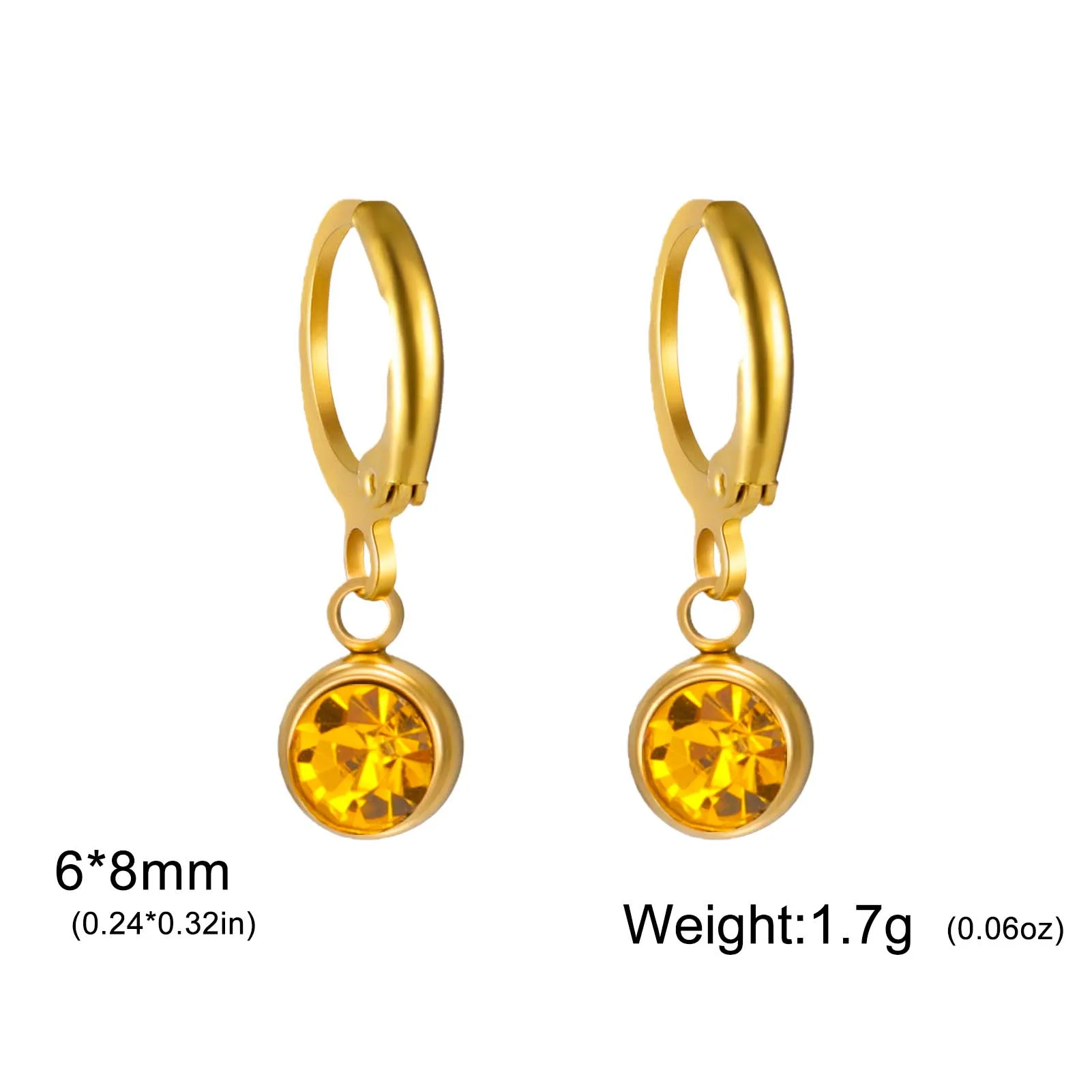 Cazador جوهرة الأقراط الفولاذ المقاوم للصدأ 12 شهرا كريستال إسقاط أقراط للنساء مجوهرات للبنات الاتجاه 2025 هدايا عيد الميلاد