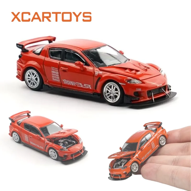 XCARTOYS 1/64 POPRACE Alloy Diecast Car Model, Mazda RX‑8 RE Amemiya Super Racing Car Simulation Collectible Display Ornament