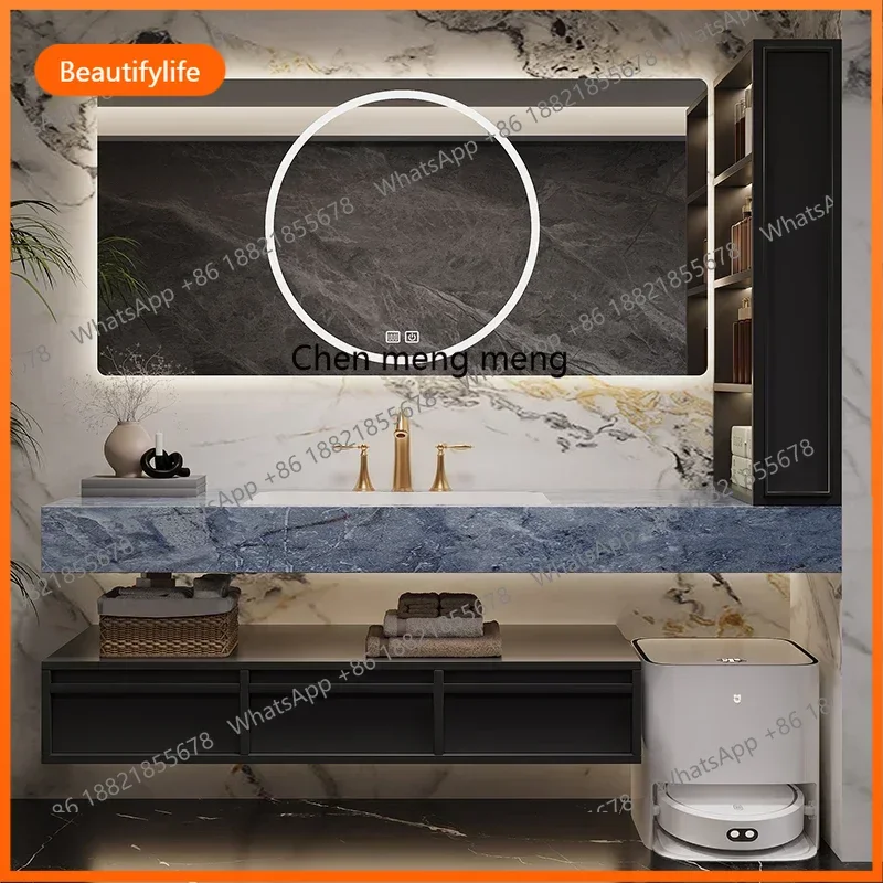 10 otel wind oak bathroom combination rock slab sink washbasin cabinet smart washstand cabinet new