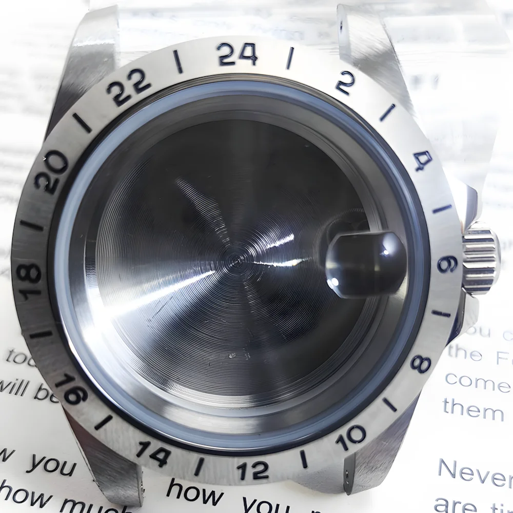 Caja de acero inoxidable de 39MM con bisel fijo, cristal de zafiro, adecuada para accesorios de reloj con movimiento NH34 NH35