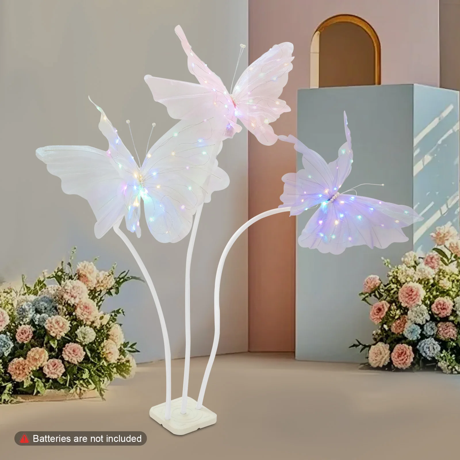 

21*21cm LED Free Standing Giant Butterfly Decoration Large LED Butterfly Light for Home Décor Weddings Parties Photography Props