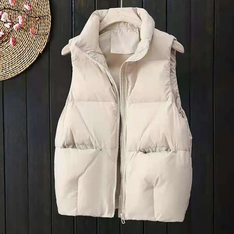 

Women Autumn Down Tank Top 2024 New Ultra Light 90% White Duck Down Long Jacket Collarless Down Lining Portable Winter Tank Top