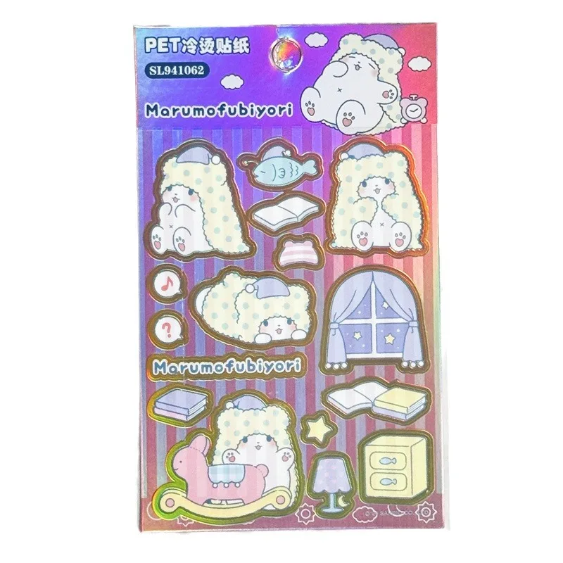 Imagem -06 - Sanrio Cobertor Urso Adesivo dos Desenhos Animados Marumofubiyori Papelaria Impressa Estudante Bonito Material Faça Você Mesmo Novo 40 Pcs