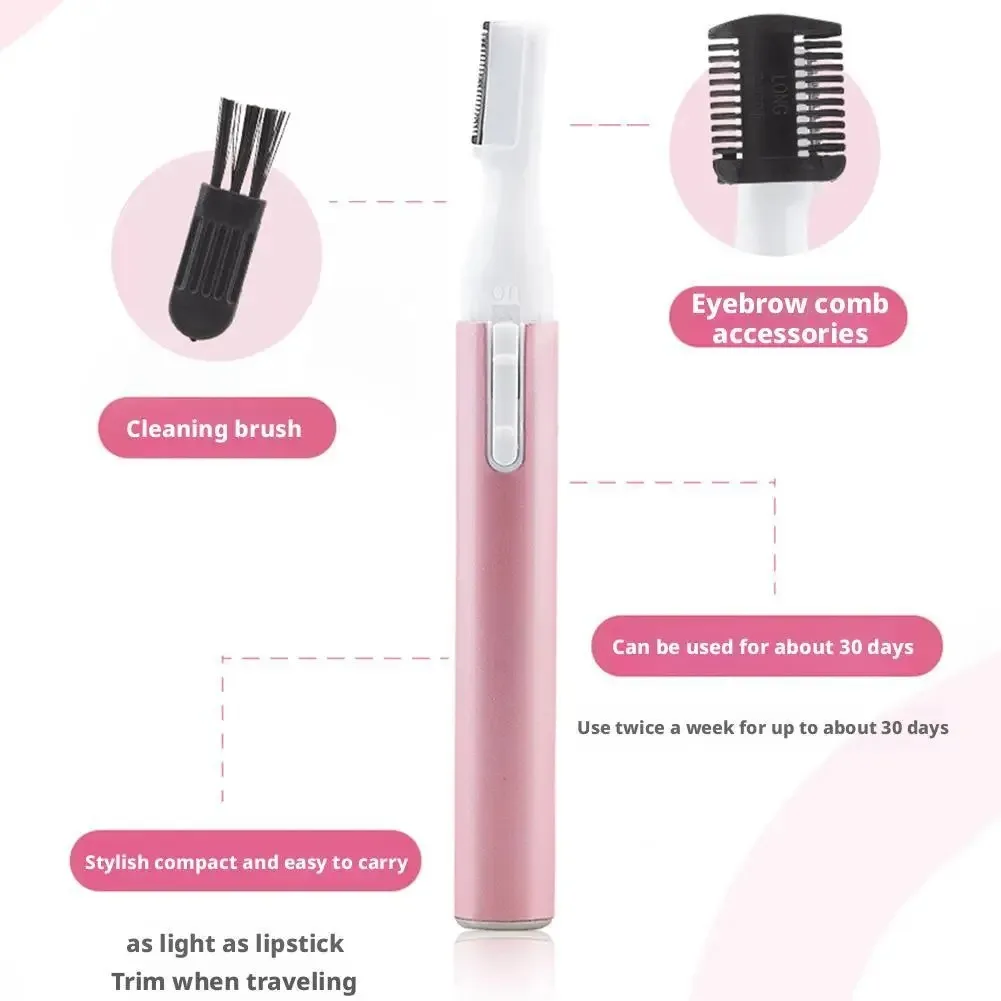 Tagliacapelli viso tutto in 1 con lame risciacquabili per donna, alimentato a batteria per sopracciglia, peli del viso, naso, orecchie, toelettatura leggera