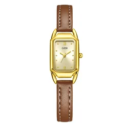 Fashion GEDI Top Brand Woman Golden Rectanglar Waterproof Hand Clocks Female Gifts Small Dial Elegant Ladies Gifts Wrist watches