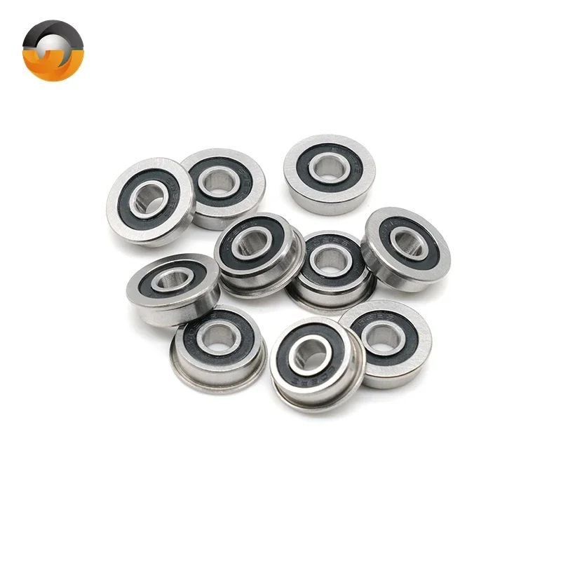 F605-2RS Bearing 5x14x5mm (10 Pcs) Abec-7 Miniature Flanged F605RS Ball Bearings F605 RS