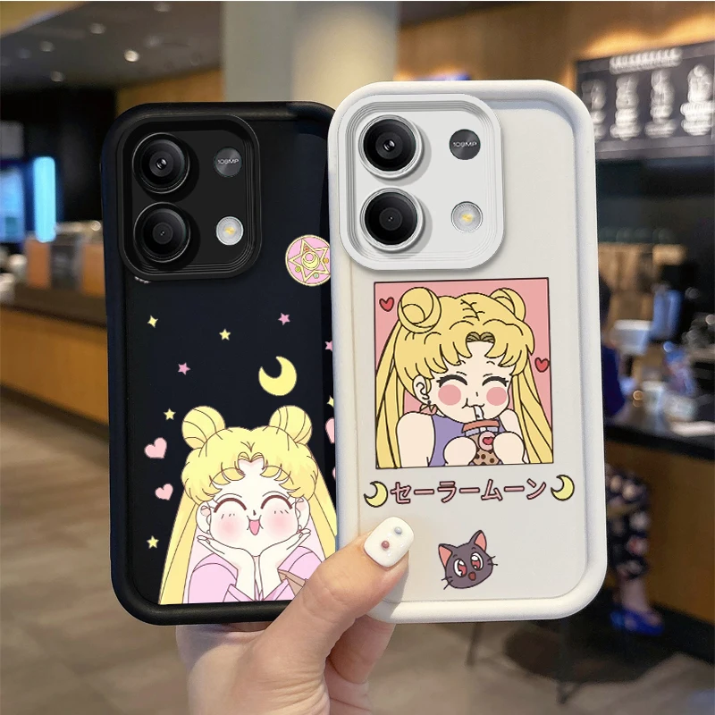 Cute Sailors Moons Non-Slip Phone Case For Redmi Note 13 12 Pro Plus 5G Note 13 12 11 10 9 Pro 12C 10C 9C A2 A1 Protective Cover