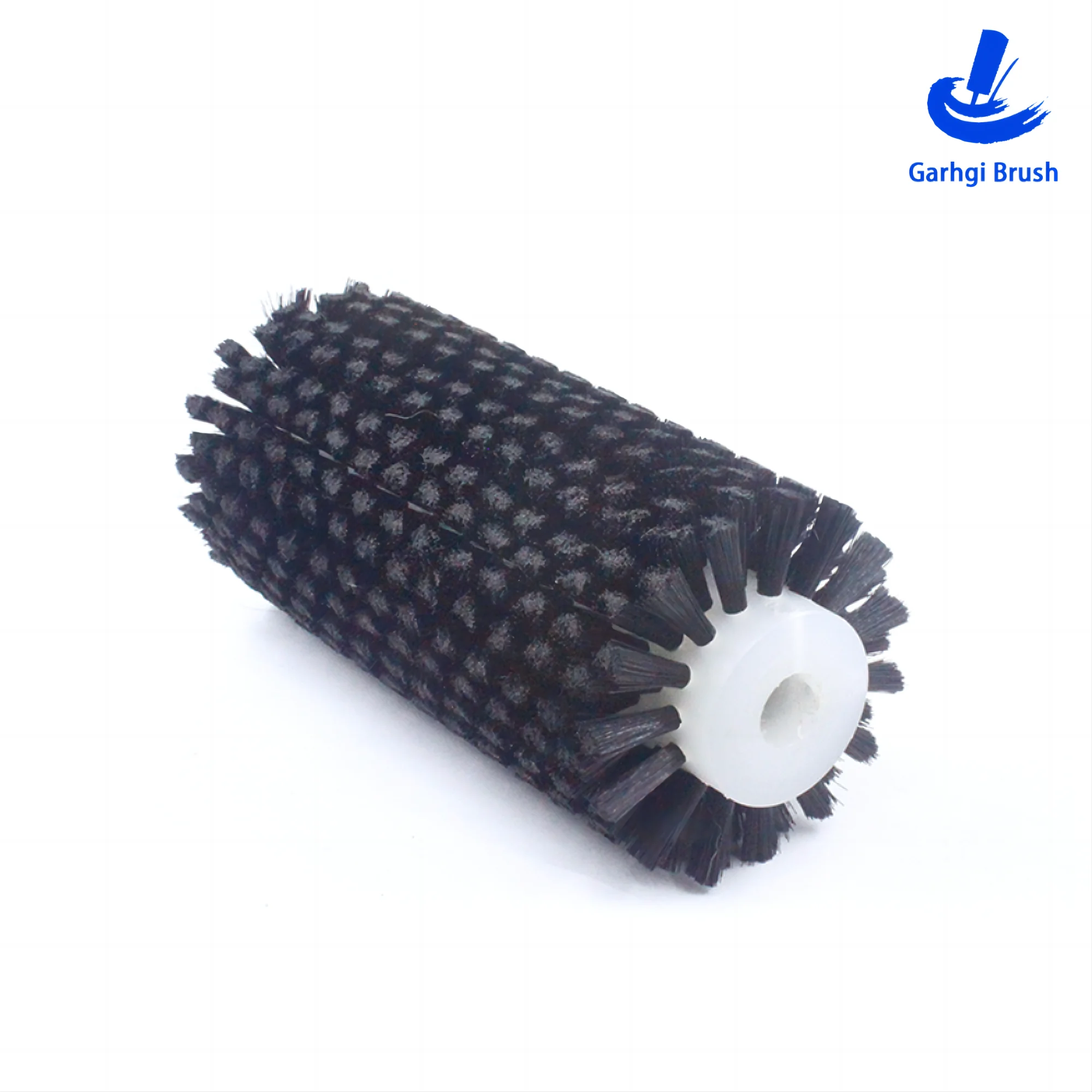 Cleaning Roller Brushes White Nylon Wire Sweeping Rotating Cylinderical Polishing Solar Panel Food Drinks Industry Dust Removal