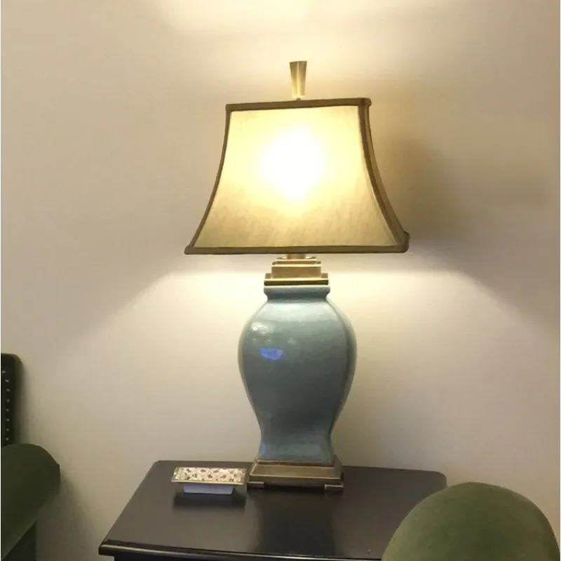 Export to the United States utter ceramic table lamp American crack table lamp living room study model room decorative table lam