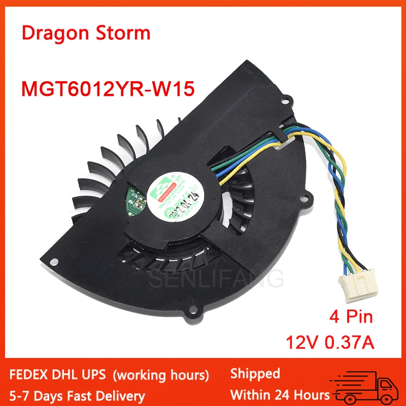 Genuine New For NV MGT6012YR-W15 MGT6012YF-W15 40*43*31*77mm 12V 0.37A Four-Wire Graphics Card Fan