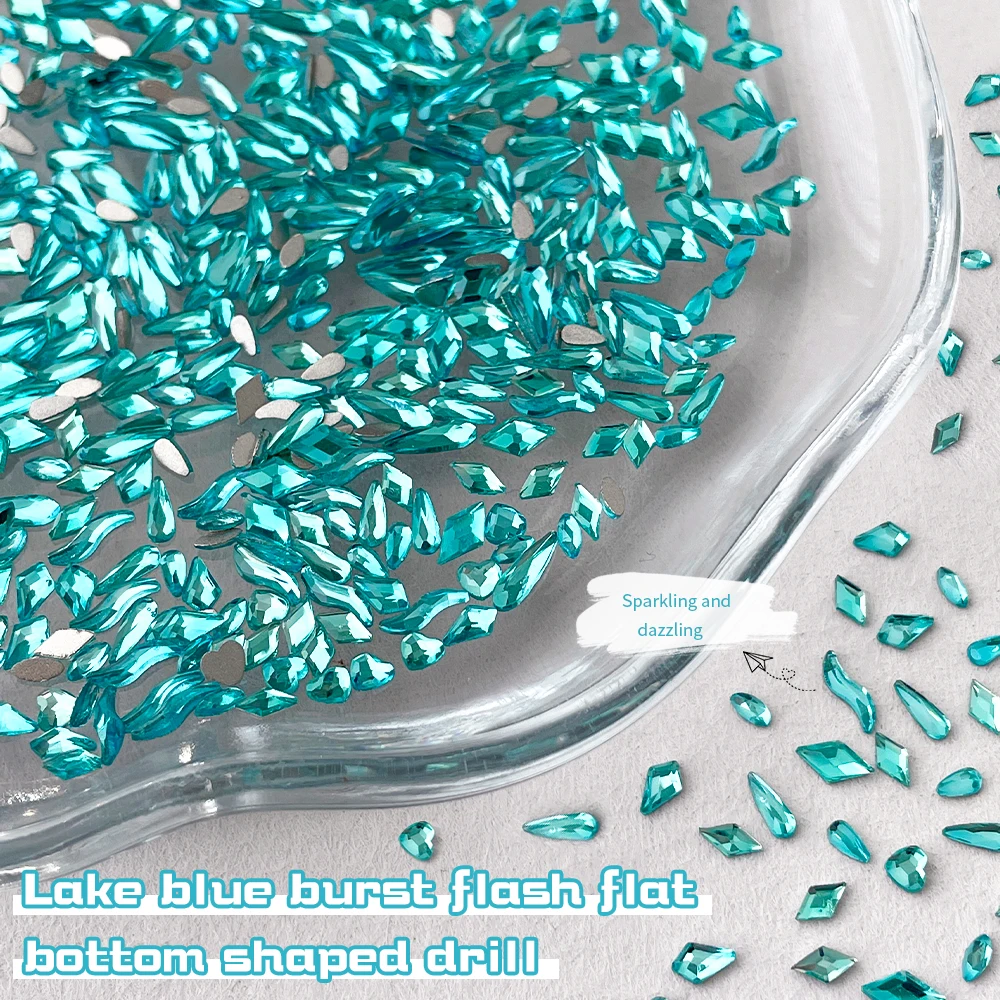 50/100 Stück Mix-Form Flatback Strass für Nägel Funkelnde K9 Kristall Nagel Edelsteine Unregelmäßige Dreieck Rhombu Diamant Nail ArtDecor