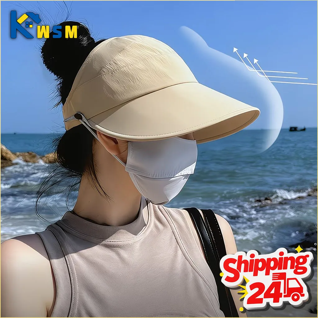 1-5PCS Women‘s Summer Sun Protection Hat Visor Face Cover Bu