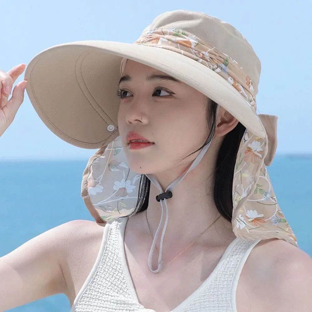 Casual Sunshade Sunscreen Hat UV Protection Breathable Tea Picking Hat Bucket Hat Outdoor