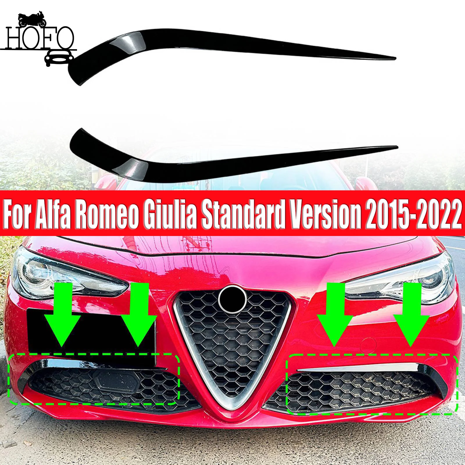 

Car Front Air Vents Side Canard Fog Light Side Cover Sticker Spoiler Body Kits For Alfa Romeo Giulia Standard Version 2015-2022