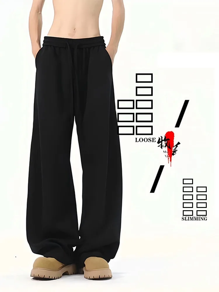 

Мужские высококачественные брюки прямого кроя для осени и зимы, в американском стиле, из плотного материала, свободные повседневные брюки-джоггеры