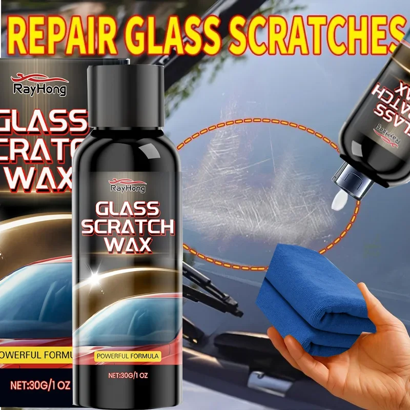شمع إصلاح الخدوش الزجاجي، مزيل خدوش طلاء نافذة السيارة سهل الاستخدام وخالي من البقايا، إزالة الخدوش العميق، طلاء واقي #4