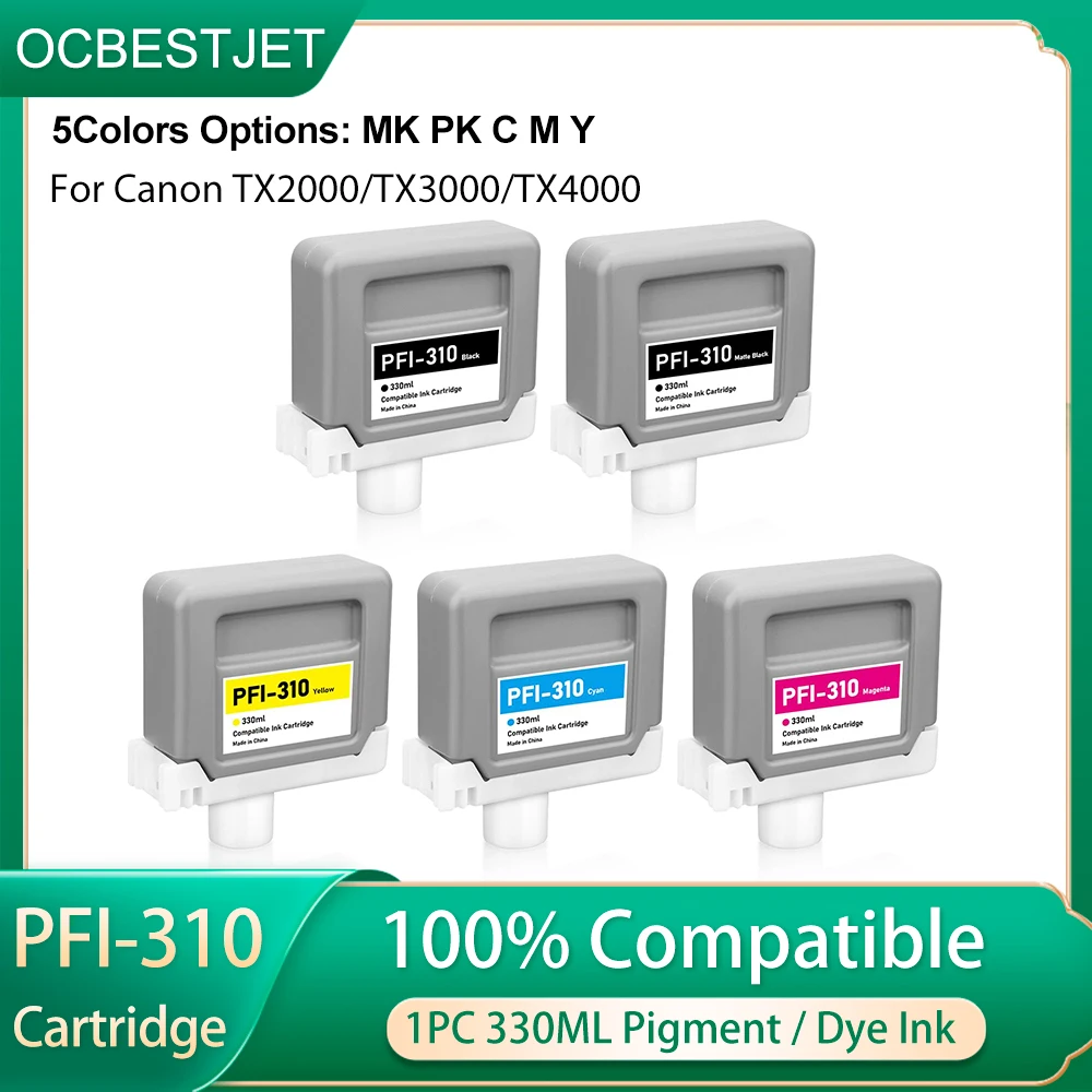 

PFI-310 330ML 1 PC Compatible Ink Cartridge With Pigment or Dye Ink For Canon Canon TX2000 TX3000 TX4000 Printer