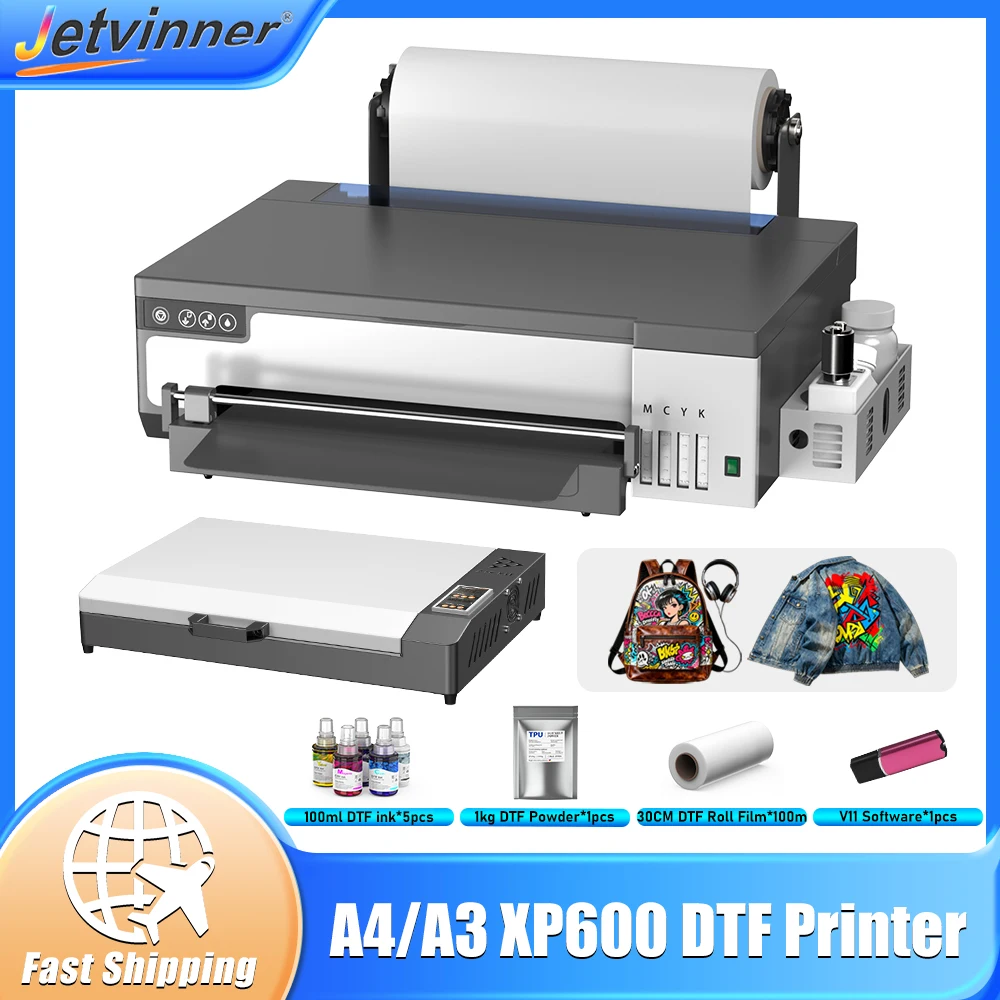 

A3 DTF Printer For Epson XP600 A4 DTF Printer Directly to Film Transfer Printer with Roll Feeder Fabric tshirt Printing Machine