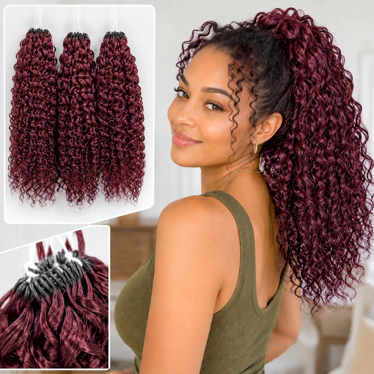 99J Bordo Tüy Krokşet %100 Ger - Crochet Braiding Hair incelemesi ve fiyatı